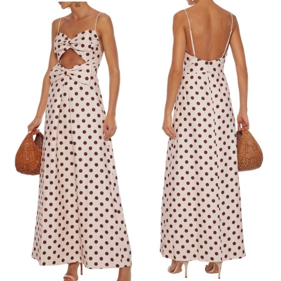 Zimmermann Dresses & Skirts - Zimmermann Pink and Brown Corsage Bow Maxi Dress, size 3/US10